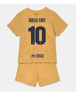 Barcelona Ansu Fati #10 Auswärts Trikotsatz für Kinder 2022-23 Kurzarm (+ Kurze Hosen)